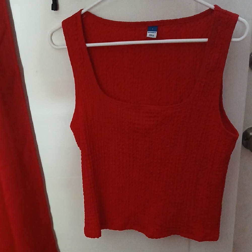 Womens Old Navy L Vibrant Red Tank Top
